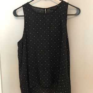 Banana Republic Tank Top Black with White Dots